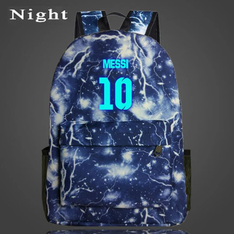 Teenagers School Bags for Boys Messi Night-luminous Barcelona Travel Bags Galaxy School Bag For Kids Gift Fans Backpack