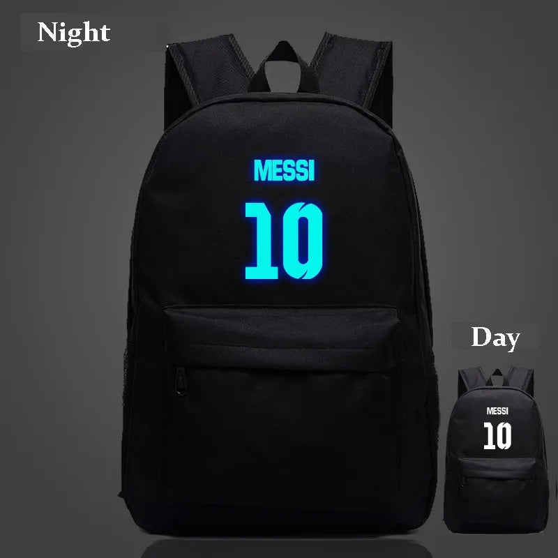 Teenagers School Bags for Boys Messi Night-luminous Barcelona Travel Bags Galaxy School Bag For Kids Gift Fans Backpack