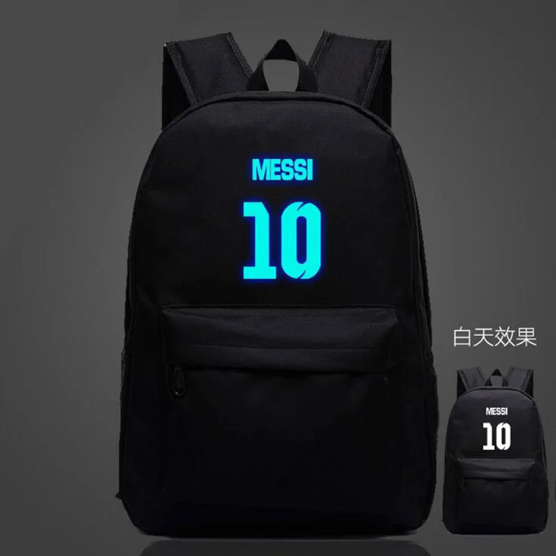 Messi 10# Logo Teenagers School Backpacks for boys Night-luminous Barcelona travel bags School Bag Shoulder Bags Gift For Kids