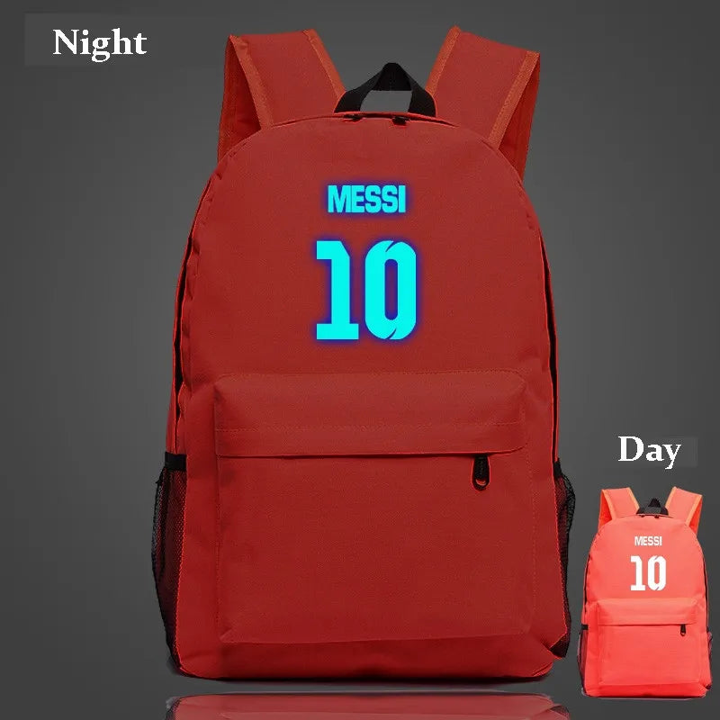 Teenagers School Bags for Boys Messi Night-luminous Barcelona Travel Bags Galaxy School Bag For Kids Gift Fans Backpack