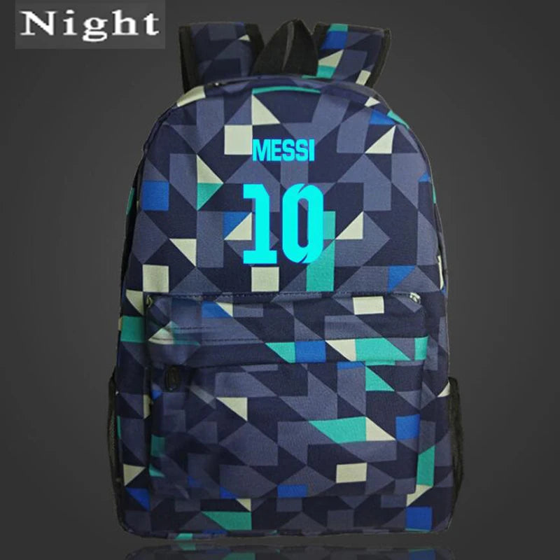 Teenagers School Bags for Boys Messi Night-luminous Barcelona Travel Bags Galaxy School Bag For Kids Gift Fans Backpack