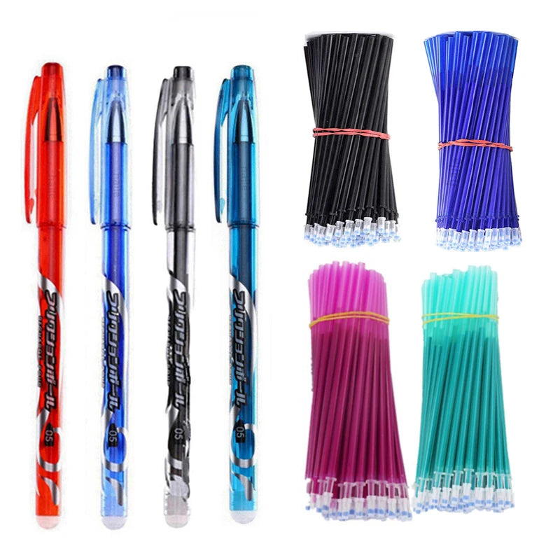 Haile 2+20pcs/Set Cute Gel Pen Erasable Refill Rod Erasable Pen Washable Handle School Writing Stationery Back to School Gifts