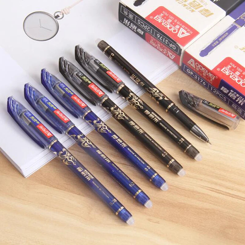 Haile 2+20pcs/Set Cute Gel Pen Erasable Refill Rod Erasable Pen Washable Handle School Writing Stationery Back to School Gifts