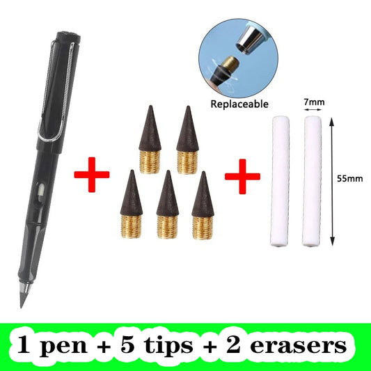 8 Pcs/Set Infinity Pencil No Ink Art Eternal Pencils Sketch School Items Kawaii Pens Back to School Supplies Stationery Gifts